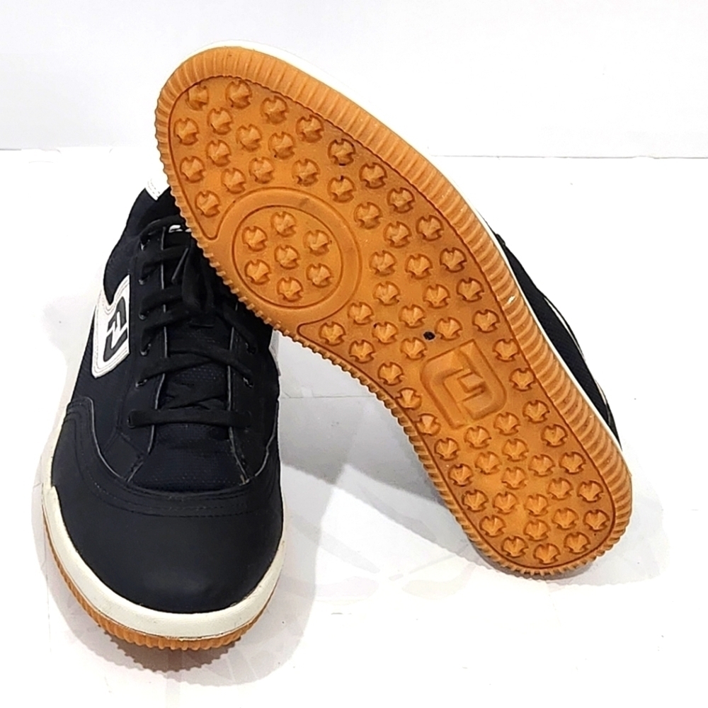 Footjoy Mens Greenjoy Spikeless Golf Shoes Black White 45382 Sz 7M EUC - Picture 5 of 7